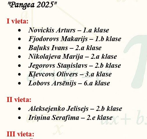 529 starptautiskais matematikas konkurss pangea 2025
