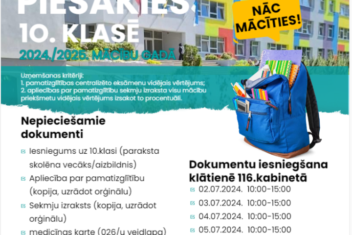 Uzņemšana 10.klasē