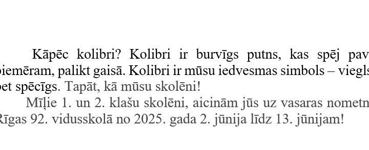 533 rigas 92 vidusskolas skolenu vasaras nometne kolibri
